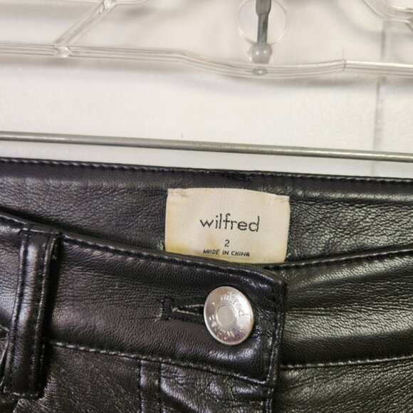 Aritzia Wilfred The Melina Pant Black Vegan Leather Straight Leg Pants High Rise - Picture 6 of 11